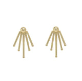 SALE - 10k Solid Gold Sun Rays Ear Jacket - Yellow Gold - Earrings - Ofina