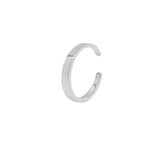 10k Solid Gold Smooth Middle Ear Cuff - White Gold - Earrings - Ofina