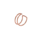 10k Solid Gold Double Line Middle Ear Cuff - Rose Gold - Earrings - Ofina