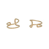 10k Solid Gold Double Line Middle Ear Cuff - - Earrings - Ofina