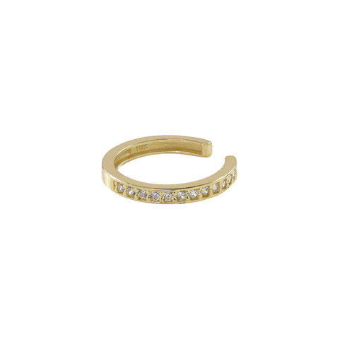 10k Solid Gold CZ Channel Middle Ear Cuff - - Earrings - Ofina