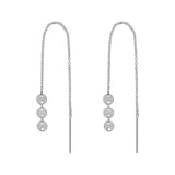 Geometric Ear Threaders (more shapes) - 3 Discs / Silver - Earrings - Ofina