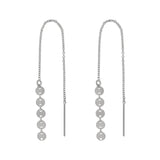 Geometric Ear Threaders (more shapes) - 5 Discs / Silver - Earrings - Ofina