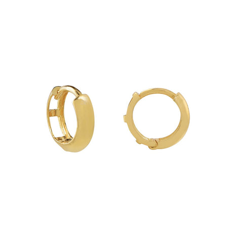 14k Solid Gold Thick Huggies - - Earrings - Ofina