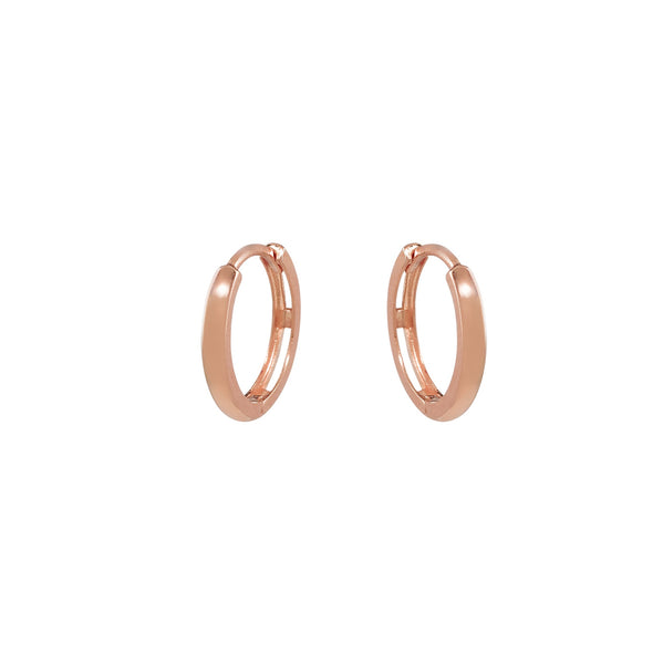 14k Solid Gold Huggies - Rose Gold / 11mm - Earrings - Ofina