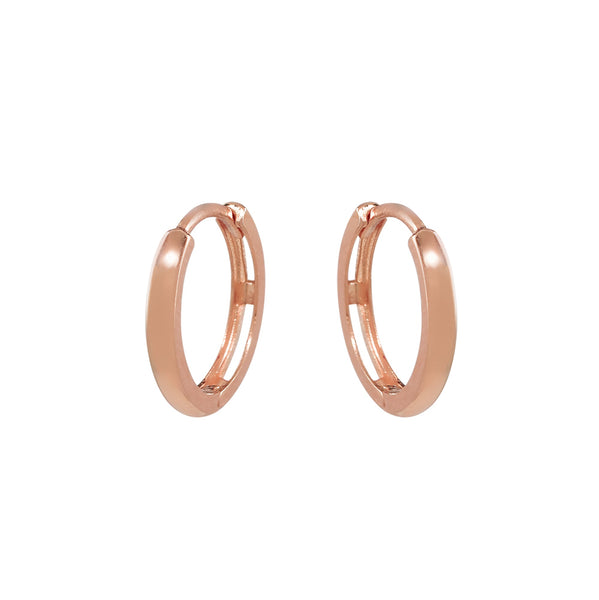 14k Solid Gold Huggies - Rose Gold / 13mm - Earrings - Ofina