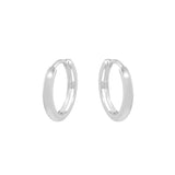 14k Solid Gold Huggies - White Gold / 13mm - Earrings - Ofina
