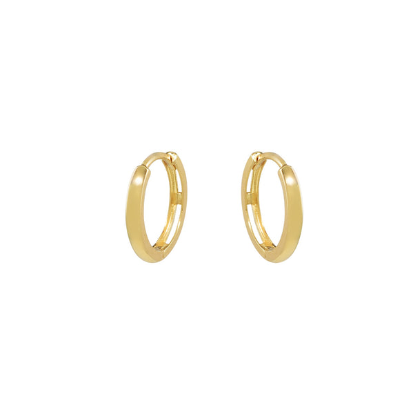 14k Solid Gold Huggies - Yellow Gold / 11mm - Earrings - Ofina