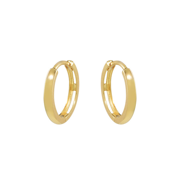 14k Solid Gold Huggies - Yellow Gold / 13mm - Earrings - Ofina