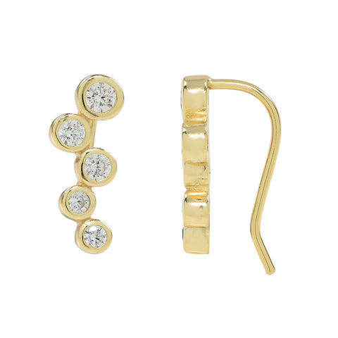 CZ Mini Ear Crawler - Gold / Right - Earrings - Ofina