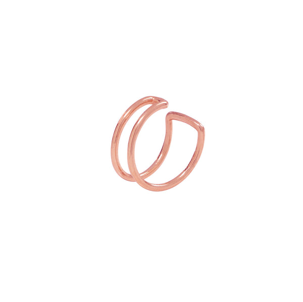 Double Line Middle Ear Cuff - Rose Gold - Earrings - Ofina