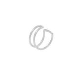 Double Line Middle Ear Cuff - Silver - Earrings - Ofina