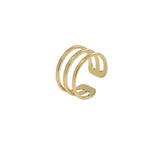 Triple Line Middle Ear Cuff - Gold - Earrings - Ofina