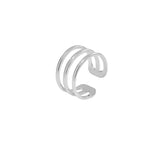 Triple Line Middle Ear Cuff - Silver - Earrings - Ofina