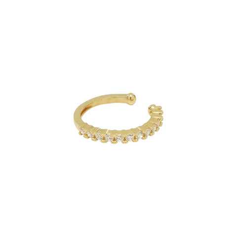 CZ Prong Middle Ear Cuff - Gold - Earrings - Ofina