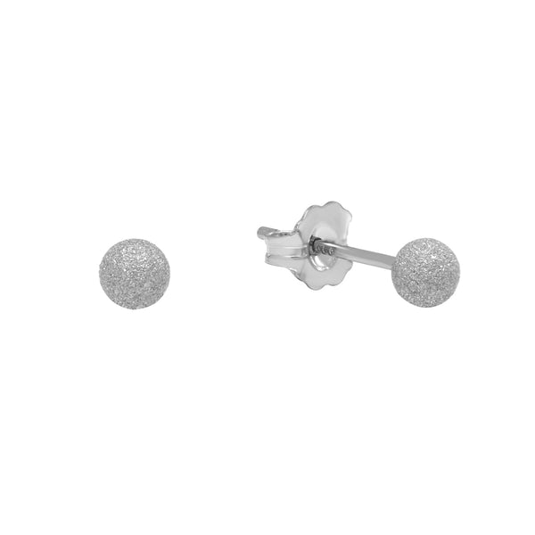 SALE - Stardust Sphere Studs - Silver / 4mm - Earrings - Ofina