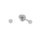 10k Solid Gold Sphere Studs - 2mm / White Gold - Earrings - Ofina