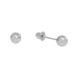 10k Solid Gold Sphere Studs - 4mm / White Gold - Earrings - Ofina