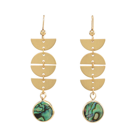 Half Moon Drop Abalone Stone Earrings - - Earrings - Ofina