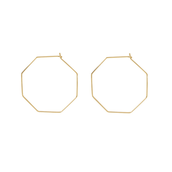 Infinity Octagon Hoops - Small / Gold - Earrings - Ofina