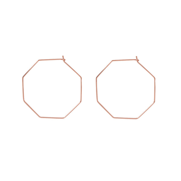 Infinity Octagon Hoops - Small / Rose Gold - Earrings - Ofina