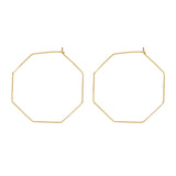 Infinity Octagon Hoops - Large / Gold - Earrings - Ofina