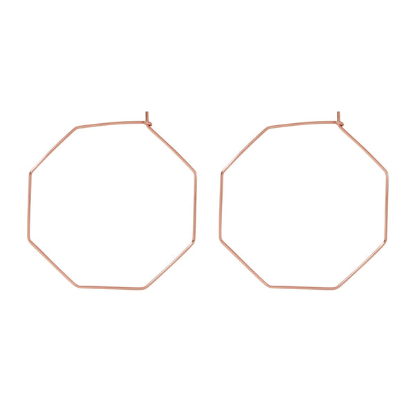 Infinity Octagon Hoops - Large / Rose Gold - Earrings - Ofina
