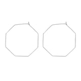 Infinity Octagon Hoops - Large / Silver - Earrings - Ofina
