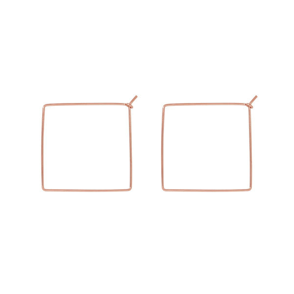 Infinity Square Hoops - Small / Rose Gold - Earrings - Ofina