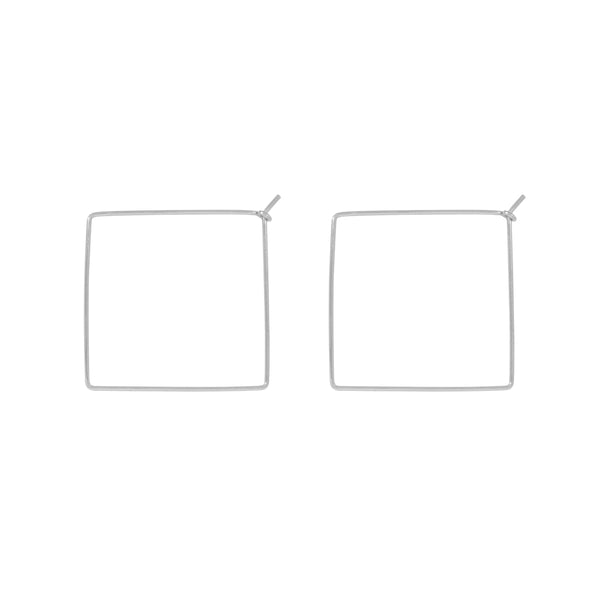 Infinity Square Hoops - Small / Silver - Earrings - Ofina