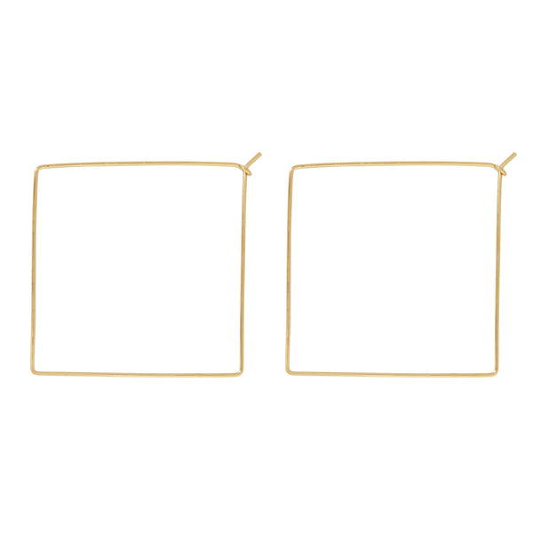 Infinity Square Hoops - Large / Gold - Earrings - Ofina