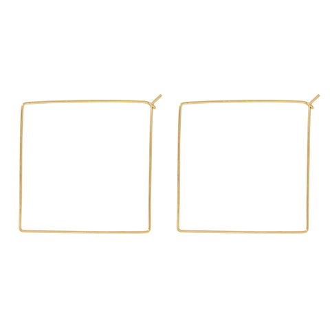 Infinity Square Hoops - Large / Gold - Earrings - Ofina