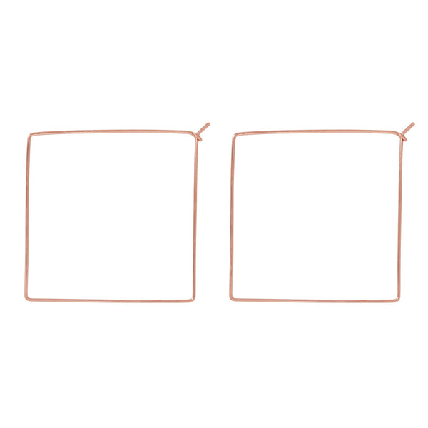 Infinity Square Hoops - Large / Rose Gold - Earrings - Ofina