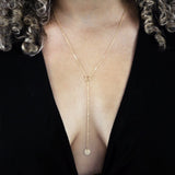 SALE - Y-Drop Disc Necklace - - Necklaces - Ofina