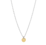 Single Disc Necklace - Gold Disc l Silver Chain - Necklaces - Ofina