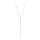 SALE - 10mm Bar / Link Y-Drop Necklace - Silver / 17 inches - Necklaces - Ofina