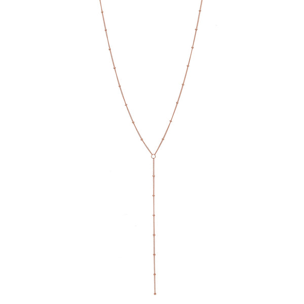 SALE - Y-Drop Ball Chain Necklace - Rosegold / 19" - Necklaces - Ofina