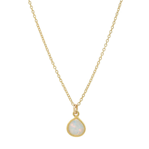 Teardrop Opal Necklace - - Necklaces - Ofina