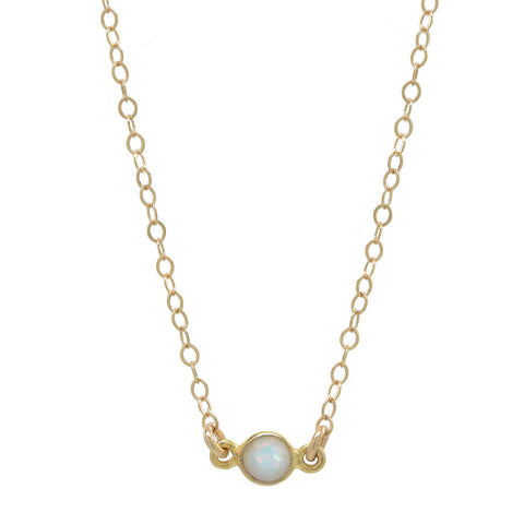 Tiny Round Opal Choker - - Necklaces - Ofina
