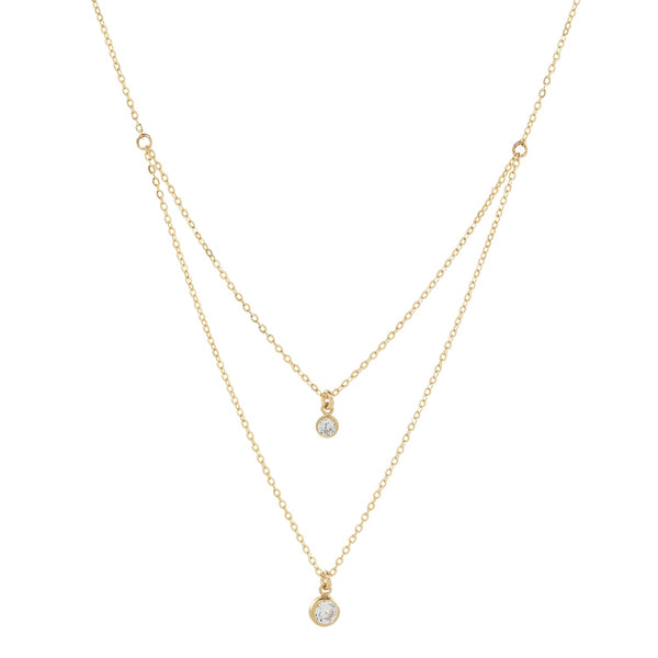 Double Strand CZ Necklace - - Necklaces - Ofina