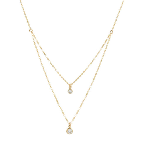 Double Strand CZ Necklace - - Necklaces - Ofina