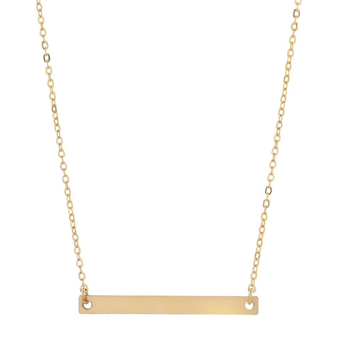 SALE - Thin Bar Necklace - Smooth / Gold - Necklaces - Ofina