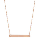 SALE - Thin Bar Necklace - Smooth / Rosegold - Necklaces - Ofina