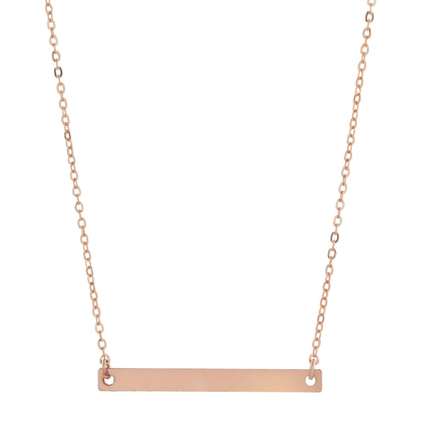 SALE - Thin Bar Necklace - Smooth / Rosegold - Necklaces - Ofina