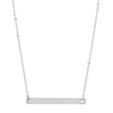 SALE - Thin Bar Necklace - Smooth / Silver - Necklaces - Ofina