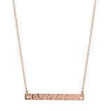 SALE - Thin Bar Necklace - Hammered / Rosegold - Necklaces - Ofina