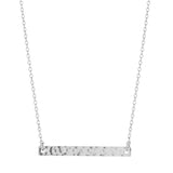 SALE - Thin Bar Necklace - Hammered / Silver - Necklaces - Ofina