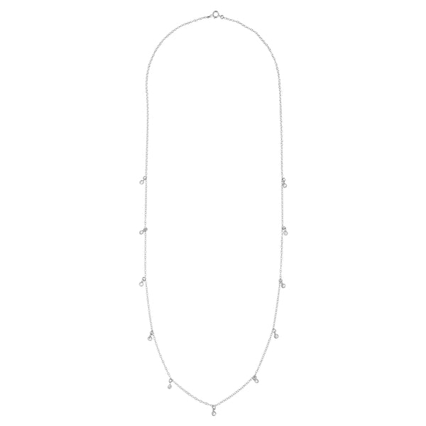 Long CZ Necklace - Silver - Necklaces - Ofina