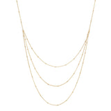 Triple Layer Ball Chain Necklace - Gold / 21" - Necklaces - Ofina