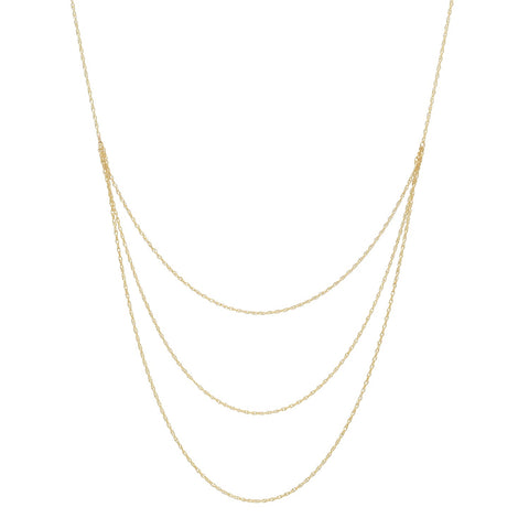 Triple Layer Rope Chain Necklace - Gold / 21" - Necklaces - Ofina